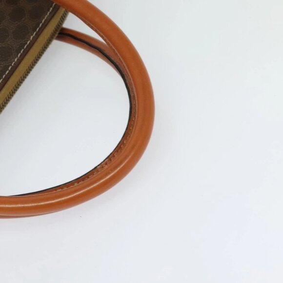 CELINE Macadam Canvas Hand Bag PVC Leather Brown Gold Auth - Picture 8 of 15